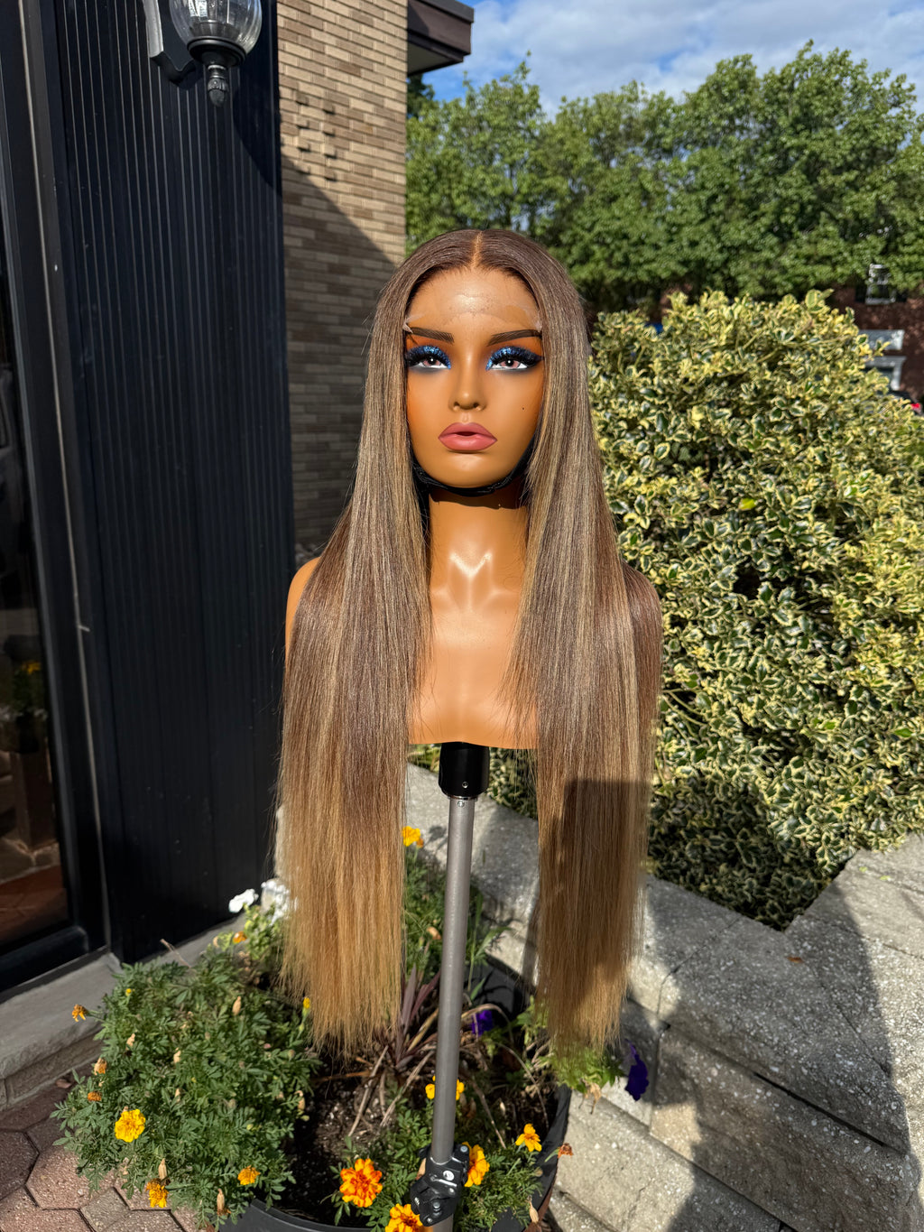 Custom Golden Balayage | 28 Inch Glueless Human Hair Wig 5x5 HD Closure