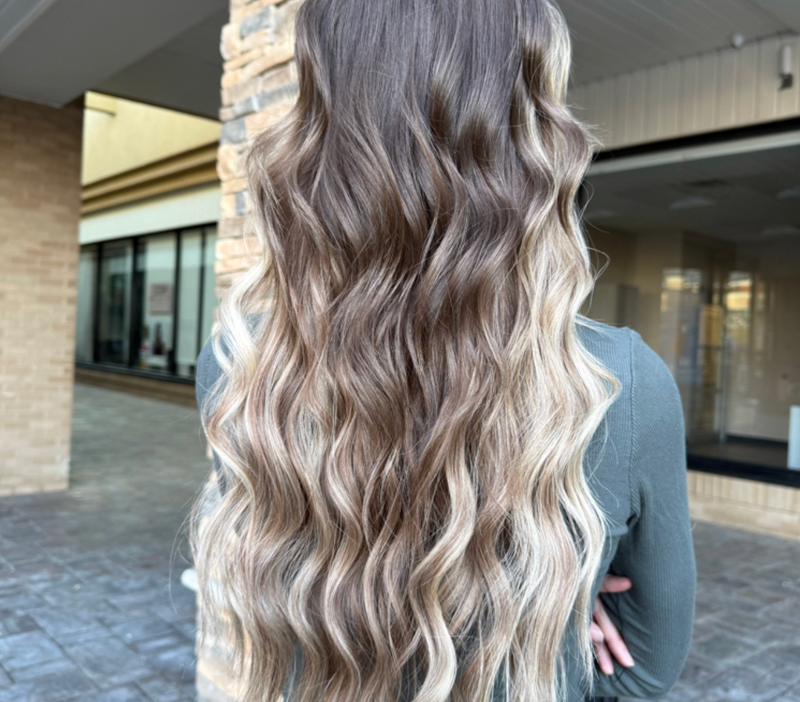 soft blonde balayage hair in denville nj natural sun kissed color