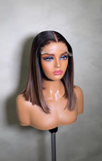 Cara | Caramel Balayage Glueless Human Hair Wig 12 Inch HD Closure